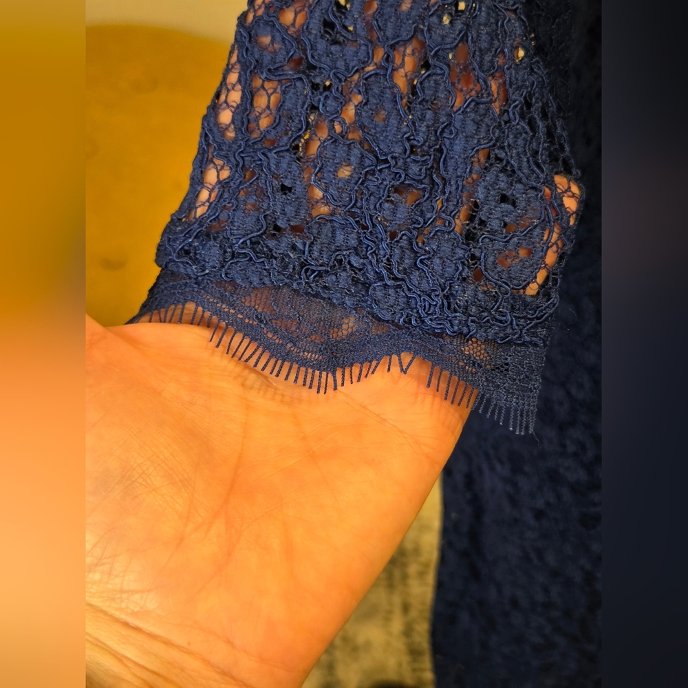 Adrianna Papell Royal Blue Lace Dress, Size 6. - Picture 5 of 16